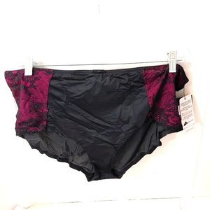 Curvy black burgundy lace 3x panties